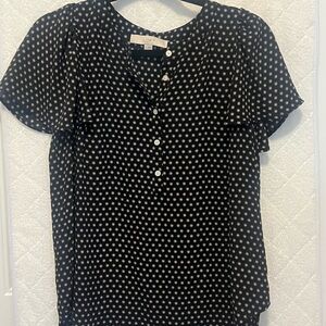 LOFT Black and White Polka Dot Women's Top